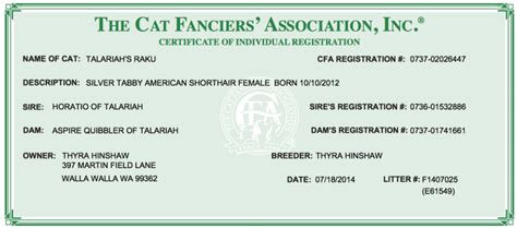 cfa cat registry|cfa cat registration online.